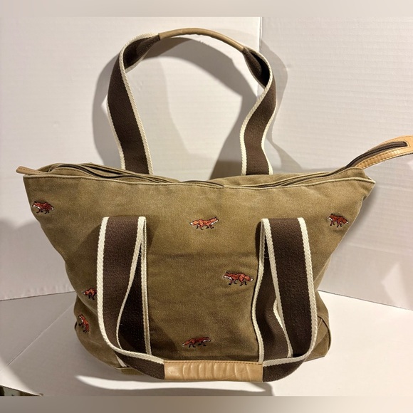 L.L. Bean Handbags - Vintage L.L. Bean Large Fox Embroidered Boat and Tote Bag – Rare